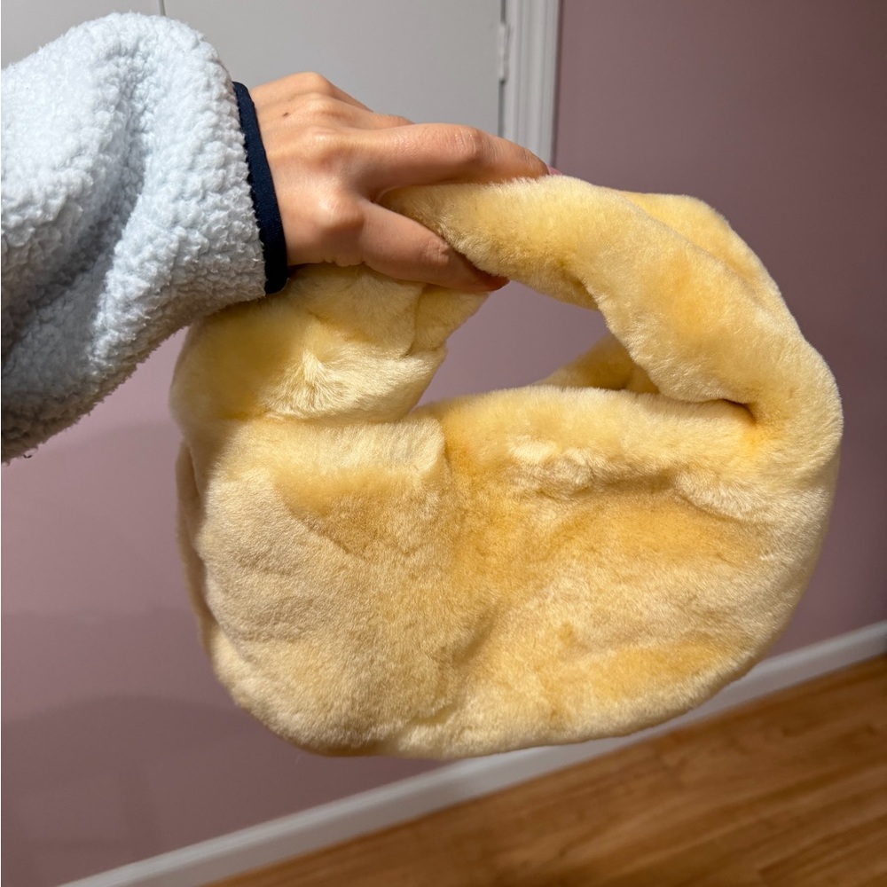 Yellow Faux Fur Handbag - Picture 4 of 4